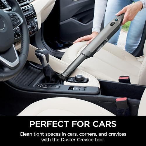 Shark WV201 WANDVAC Handheld Vacuum, Lightweight at 1.4 Pounds with Powerful Suction, Charging Dock, Single Touch Empty and Detachable Dust Cup,Graphite, Slate thumbnail 5
