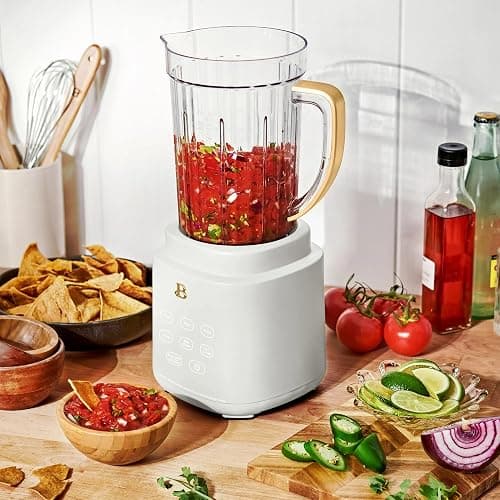 Beautiful PowerExact Blender System with 700W Motor, 50oz Tritan Jar, 20oz Single-Serve Cup, No Drippy Sippy™ Lid, 3 Speeds & 4 Pre-sets by Drew Barrymore (White Icing) thumbnail 8