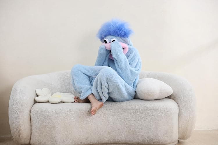 Big Mouth Monster Onesie Silly Monster Onesie Plush Onesie Cozy Loungewear thumbnail 6