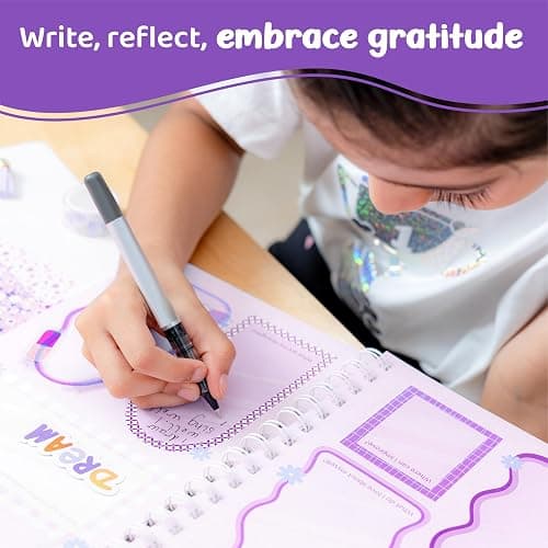 jackinthebox DIY Journal for Girls Ages 8-12, 242 pcs, Scrapbook Kit, Tween Girls Gifts, Girls Journal Kit, Includes 10 Mental Health Exercises (Purple) thumbnail 6