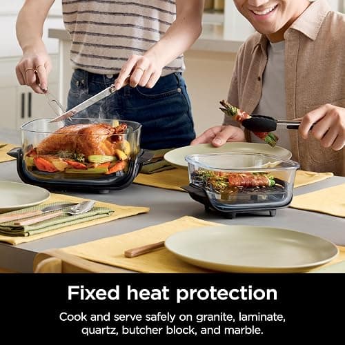 Ninja Crispi Air Fryer, Microwave, Freezer & Dishwasher Safe, Non Toxic Glass Portable Cooking System, 4 QT & 6 Cup Glass Containers with Storage Lids, Easy Meals, Air Fry, Bake, Green, FN101SG thumbnail 2