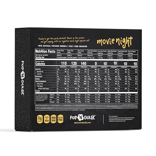 Pop n' Dulge Popcorn Movie Night Supplies 16 pcs Gift Set, 5 Gourmet Popcorn Kernels, 5 Seasoning Variety Packs Non-GMO Kosher Snacks, Great Housewarming Family Date Night Gifts Basket Ideas For Him Her thumbnail 2