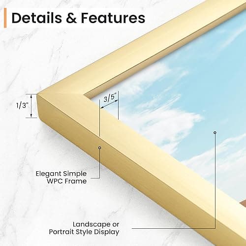 Venusmiles 12x16 Picture Frame, Display 12x16 Photo Frames - High Definition Plexiglass - Vertical and Horizontal Display - Wall Hanging or Table Top Frame - Gold, 3 Pack thumbnail 3