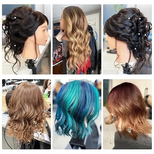 SOPHIRE 20-22 inches 100% Real Human Hair Mannequin Head with 9 Tools and Clamp, Hairdressers' Practice Training Head and Cosmotology Doll Head for Hairstyling and Braid - #27 thumbnail 4