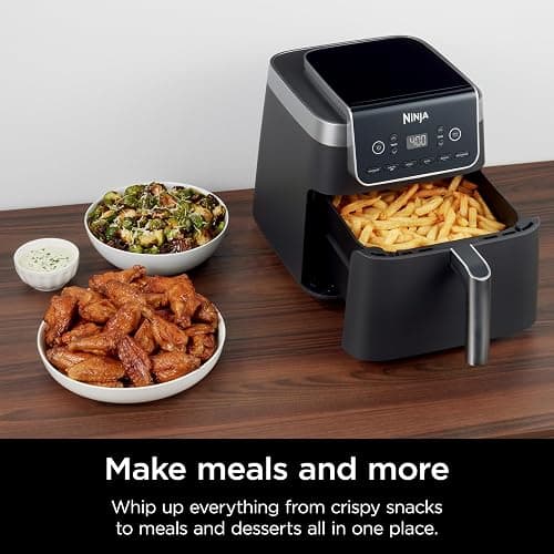 Ninja | Air Fryer | 6.5 QT Pro XL Capacity fits 9lbs of Wings | 6-in-1 Max Crisp, Air Fry, Roast, Bake, Reheat & Dehydrate | Nonstick Basket, Crisper Plate & Recipe Guide | Grey | AF181 thumbnail 5