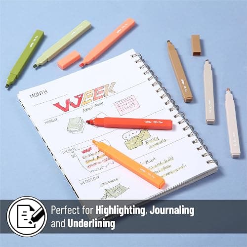 Mr. Pen- Aesthetic Highlighters No Bleed, 8 Pack, Assorted Colors | Chisel Tip, Cute Highlighters Assorted Colors for Journaling, Highlighting, Underlining, Fast Dry, Back to School Supplies thumbnail 6