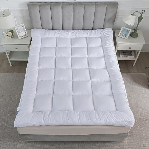 Hotel Quality Box Stitched Microfibre Mattress Topper 5cm Super soft Heavy Fill Orthopaedic Anti Allergy Quilted Mattress Topper (Double,137Cm X190cm) thumbnail 9