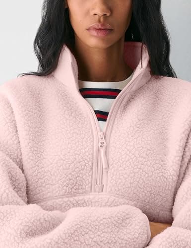 Aimiray Fleece Pullover Women Long Sleeve Half Zip Sherpa Jacket Warm Trendy Teddy Fall Sweatshirts with Side Pockets thumbnail 5