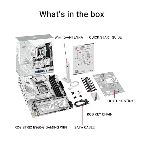 ASUS ROG Strix B860-G Gaming WiFi mATX motherboard, Advanced AI PC-ready, 14+1+2+1 power stages, DDR5 slots, PCIe 5.0, four M.2 slots, WiFi 7, AI Networking II, Aura Sync RGB lighting. thumbnail 6