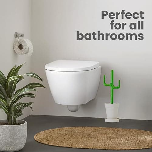 Vigar Cactus Toilet Brush Set, Toilet Brush and Holder Set with Cactus-Shaped Handle, Planter Base and Saucer for Bathroom, Home Cleaning Essentials thumbnail 5