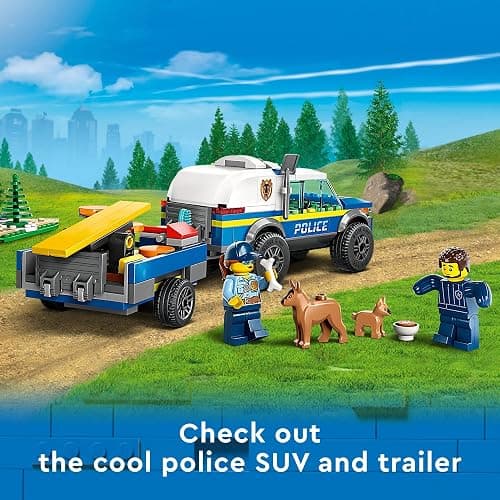 LEGO City Mobile Police Dog Training 60369, SUV Toy Car with Trailer, Obstacle Course and Puppy Figures, Animal Playset for Boys and Girls Ages 5 Plus thumbnail 3