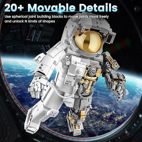 blast orby Space Astronaut Building Block Set, 966 Pcs Astronaut Building Set for Adults, Space Building Kit Toys Gifts for Kids 8-14 with Display Stand thumbnail 5