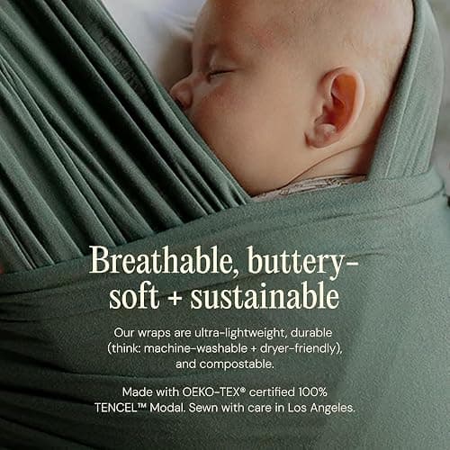 Solly Baby Wrap, Buttery-Soft Baby Carrier Newborn to Toddler 8-25 Lbs., Lightweight & Hands-Free Infant Sling Wrap, Breathable Summer Carrier, Baby Wearing & Postpartum Essential, New Mom Gift, Spelt thumbnail 5