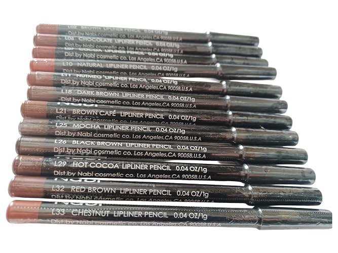 12-Piece Brown Tone Lip Liner Pencil Set, Assorted Colors thumbnail 3