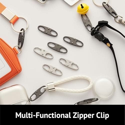 zelin Anti Theft Zipper Clips, Travel Essentials, Carabiner, 4Pcs Grey | Elegant Zinc Alloy Zipper Pull Locks, Airplane Gadgets and Travel Accessories for Backpacks, Commuting and Outdoor Safety thumbnail 6