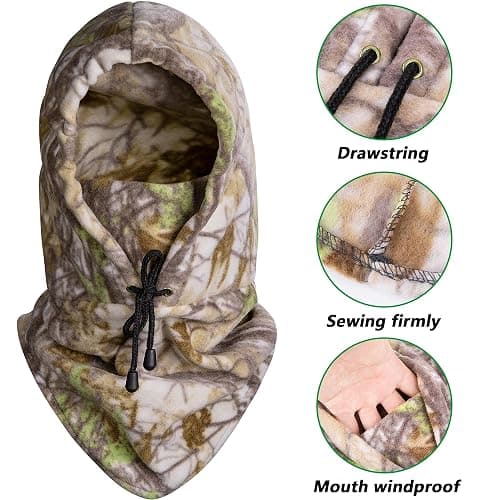 Hunting Face Mask for Cold Weather- Winter Camouflage Balaclava Face Mask- Hunting Trapper Hat Headwear for Men Women thumbnail 3