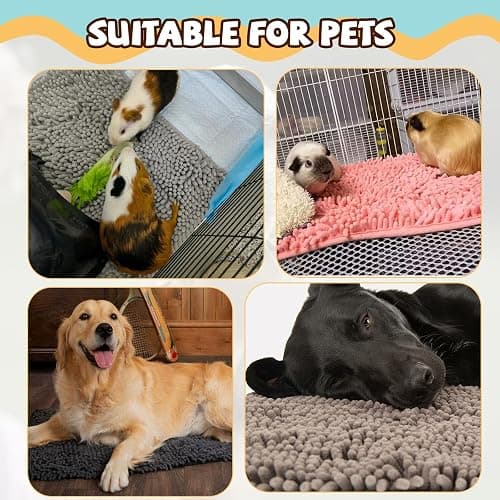 Agolctry 8 Pcs Guinea Pig Liner Washable Rabbit Cage Liner 16x12 Inch Guinea Pig Fleece Mats Reusable Bedding Pee Pads for Small Animals, Bunny (Gray, Green, Pink, Blue) thumbnail 4