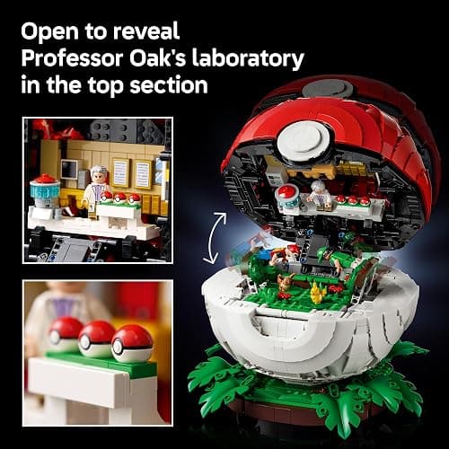 LEGO Pokémon Iconic Trainer Moments Poké Ball 72154 | Collectible Building Set for Adults, Ages 18+, Pokémon Model Kit with 3 Minifigures & 2 Pokémon Figures, Gift for Gamers thumbnail 4