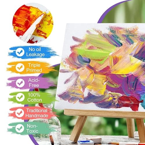 ESRICH 24Pack Canvas for Painting, 6pcs Each of 4x4, 6x6, 8x8, 10x10 Canvas Boards for Painting, Art Supplies of Blank Canvas for Adults&Kids, Pre-Primed Painting Canvas for Acrylic, Oil & Watercolor thumbnail 5