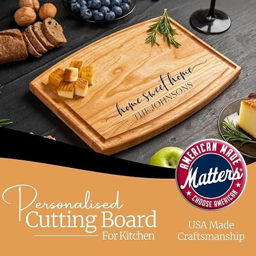 Personalized Cutting Board with Display Stand – Custom Engraved Charcuterie Board, Ideal Gift for Wedding, Housewarming, Bridal Shower, Anniversary, Birthday, Mom & Couples, Valentines Day Gifts thumbnail 5