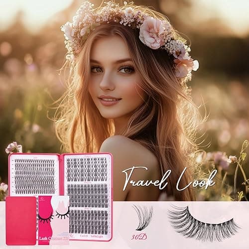 Lash Clusters Lash Clusters kit 536PCS Lashes 30D40D Lash Extension Kit Wispy Natural D Curl EyeLashes Clusters DIY At Home thumbnail 8