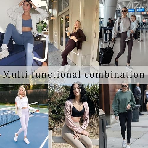 Dimore 5 Pack Women's Leggings with Pockets, High Waisted Workout & Yoga Pants for Tummy Control, Non See-Through for Gym thumbnail 5