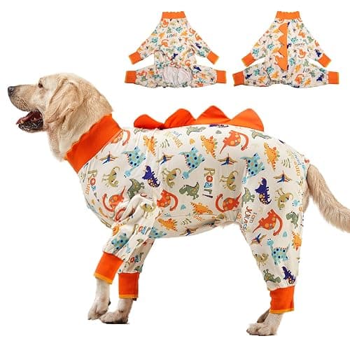 LovinPet Dog Pajamas Large Sized Dog, Anti Licking, Recovery Suit, Lightweight Jurassic Knit, UV for Large Dogs/XXL - Image 1