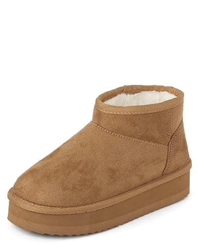 The Children's Place girls Girls Mini Ankle Platform Boot, Faux-fur Lined - Image 1