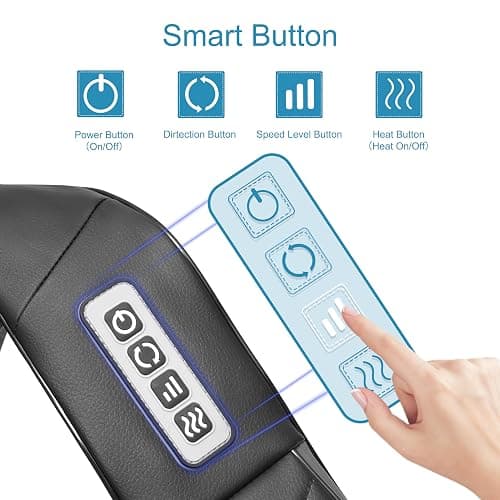 Alliggic Shiatsu Neck and Back Massager, Electric Shoulder Massager with Heat, Deep Tissue Kneading Massage for Pain Relief, Gifts for Dad Mom Friend Birthday Father's Day(NOT Cordless) thumbnail 3