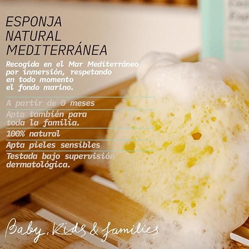 Suavinex, Esponja Bebé Recién Nacido, Esponja 100% Natural para Bebé, Apta Pieles Sensibles, Esponja Marina, Esponja de Baño Muy Suave y Absorbente, con Estuche Canastilla para Guardar. Amarillo thumbnail 3