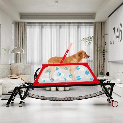 Dog Treadmill Heavy Duty Indoor Slatmill for Dogs with Brake Easy to Move Running Machine for Pet Jogging Non-Electric Exercise Equipment to Keep Fit and Healthy for Large & Medium Dogs thumbnail 7