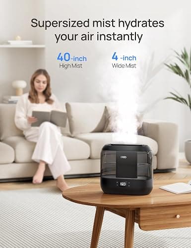 Dreo Smart Humidifiers for Bedroom, Top Fill 4L Supersized Humidifier Large Room with 28 dB, 36H Runtime, Touch/APP/Voice Control, Nightlight, Cool Mist Humidifiers for Baby, Plants, Indoor, Black thumbnail 5