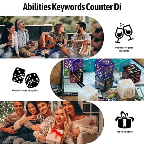 60 PCS MTG Dice Counters Keyword Counters Life Counter 1/+1 counters Commander Buff Tokens 6 Sided Dice Set for MTG, TCG, Card Games Accessories thumbnail 8