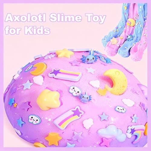 YHan Axolotl Cloud Slime Kit with Charm - Blue Scented Fluffy Slime (10oz), Soft Fidget Sensory Toy for Kids, Party Favors Goodie Bag Stuffers thumbnail 4