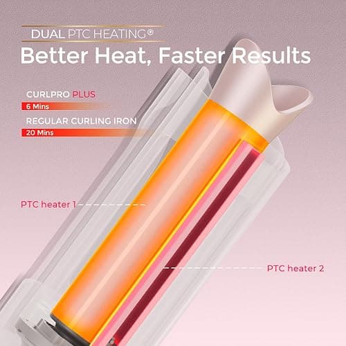 TYMO CurlPro Plus Automatic Rotating Curling Iron - Upgraded Long Barrel Curling Wand for Long Hair, Ceramic Hair Curler for Women, Anti-Scald, 600M Ionic, Dual Voltage, Gold Blush, 1 1/4 Inch thumbnail 5