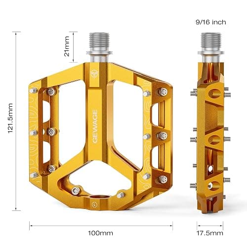 Road/Mountain Bike Pedals -Non-Slip Bicycle Flat Pedals Aluminum 9/16" - 3 Sealed Bearing Lightweight Platform Pedals for Road Mountain BMX MTB Bike thumbnail 6