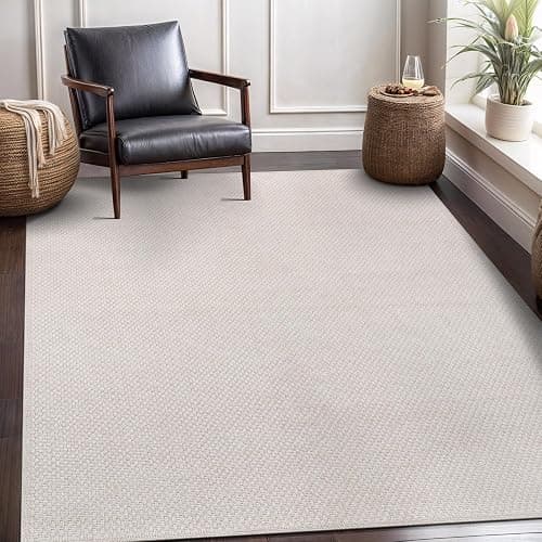 CAMILSON Easy Jute Rug 6x9, Indoor Outdoor Off-White Farmhouse Area Rugs for Living Room Patio and Kitchen Rug, Solid Woven Design, Easy-Cleaning, Washable Outside Carpet Alfombras (6 x 9) thumbnail 8