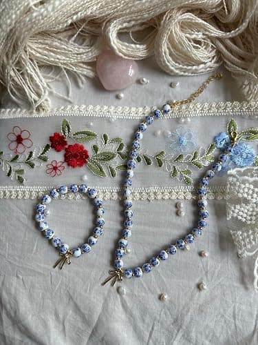 Beads Bow Charm Bracelet for Women Flower Vintage Bracelet Handmade Stretch Beaded Dainty Romantic Jewelry Gifts thumbnail 8