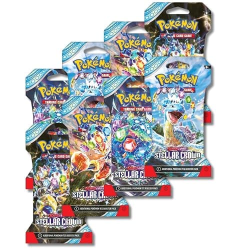 Pokemon TCG Scarlet & Violet Stellar Crown - 8 Boosters Packs (80 Cards) - Image 1