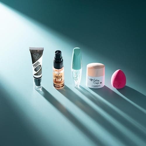 W7 On the Go Essentials Gift Set - Mini Makeup Must-Haves with Primer, Setting Spray, Mascara, Golden Glow Bronzing Drops & Beauty Sponge - Travel or Handbag Size Essentials thumbnail 2