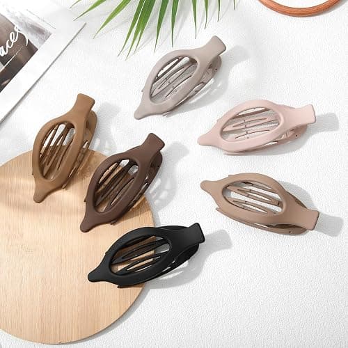 French Concord Hair Clips - 6Pcs Side Slide Volume Clips for Women Girls, Strong Hold No Slip Grip, Thick or Thin Hair (Matte Finish, L:4.6 IN, W:1.97IN) thumbnail 6