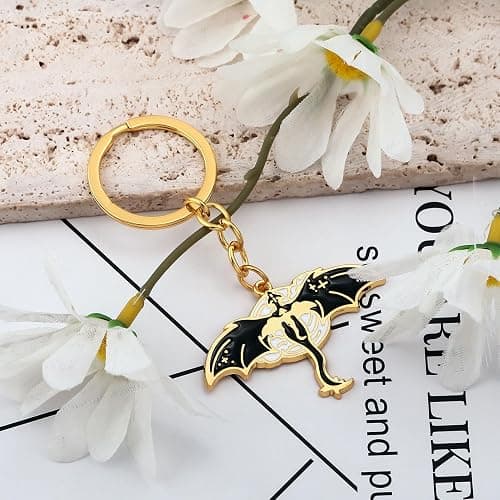 SONGCHANGJEWELRY Black Dragon Keychain Inspired by Fourth Wing – Fantasy Book Accessory with Gold Finish – Gothic Silhouette Pendant for Fans & Collectors thumbnail 5