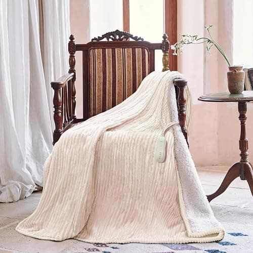 Heated Blanket Electric Blanket Throw 50”X60”-Heating Blanket with 5 Heat Settings-3 Hours Auto Off,ETL Certified,Machine Washable (Beige) thumbnail 2