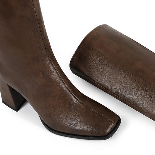 Wetviro Knee High Boots for Women Square Toe Tall Boots Womens Chunky Block Heel Dress GoGo Long Boots-Regular Calf Fit thumbnail 3