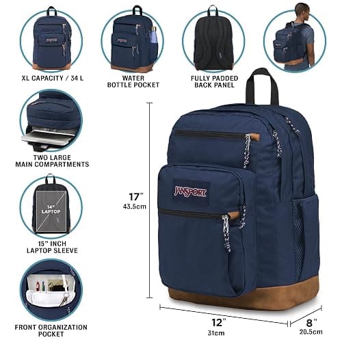 JanSport Cool Backpack, with 15-inch Laptop Sleeve - Large Computer Bag Rucksack with 2 Compartments, Ergonomic Straps, Black thumbnail 6