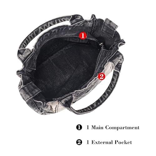 AOCINA Denim Purse Jean Tote Bag for Women Crossbody Shoulder Weekend Bags Denim Purses and Handbags for Women thumbnail 5