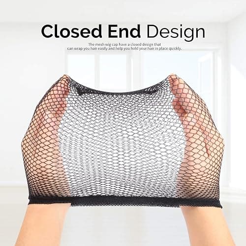 Fandamei 6PCS Wig Cap, 6PCS Black Mesh Wig Cap Net, Closed End Hair Mesh Net, Liner Weaving Caps for Women, Men, Kids, Wig Caps for Halloween, Cosplay thumbnail 3