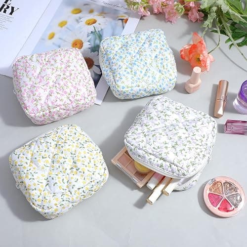 Douaowoc 8 Pack Mini Quilted Makeup Bag Bulk, Small Quilted Makeup Bags thumbnail 2