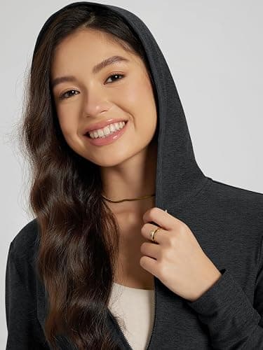 ODODOS Women's Full-Zip Cropped Hoodie - odSTRATUM Tech Ultra Soft UPF 50+ Hooded Jacket with Pockets thumbnail 3