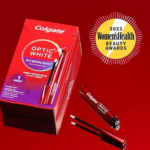 Colgate Optic White Overnight Teeth Whitening Pen, Hydrogen Peroxide Teeth Whitening Pen, Visibly Whiter Teeth in Just 1 Week When Used as Directed, 21 Whitening Treatments, 0.08 fl oz thumbnail 3